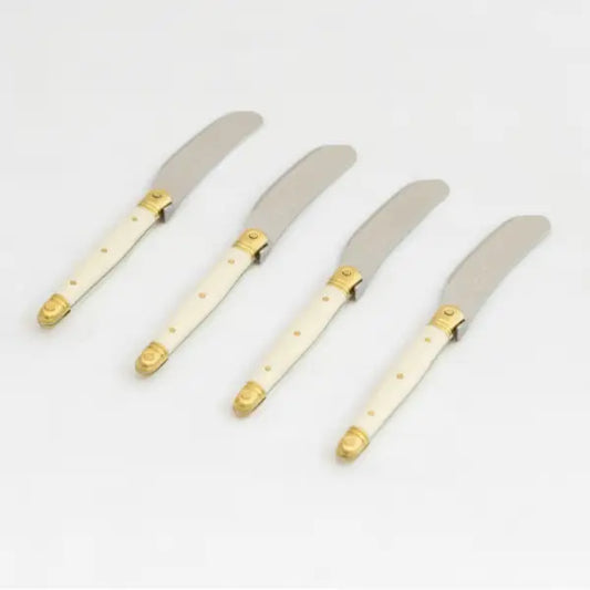 Jean Dubost Ivory Spreaders Set of 4 in Wooden Box