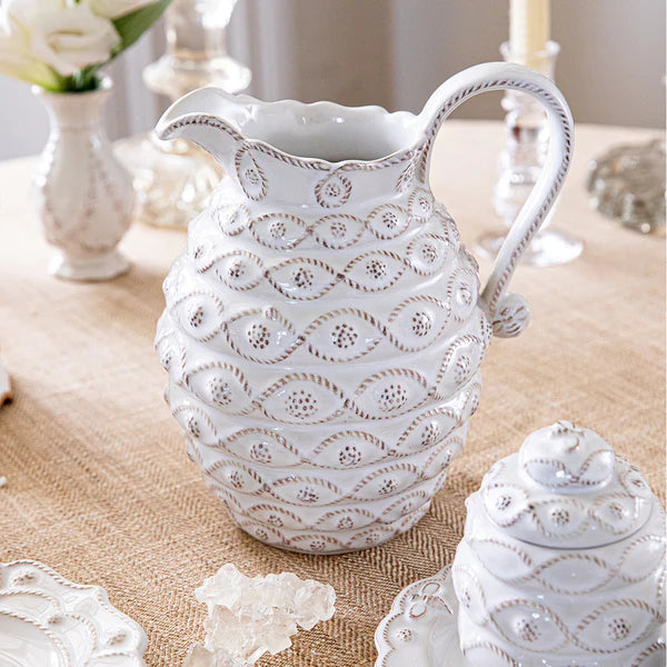 Juliska Jardins du Monde Whitewash Ceramic Pitcher