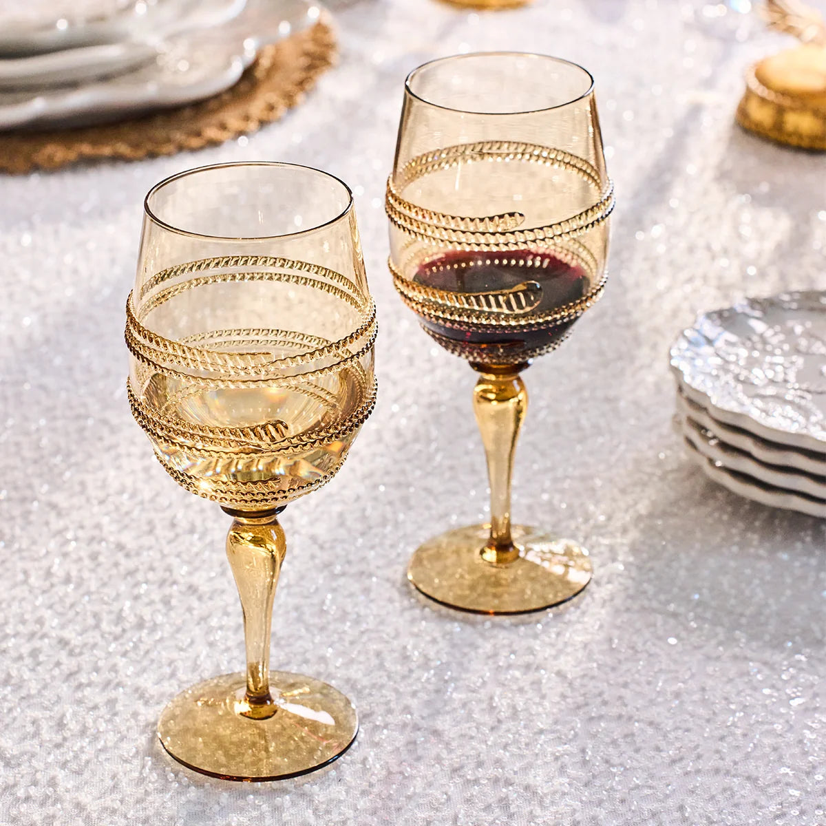 Juliska Ella Amber Wine Glass