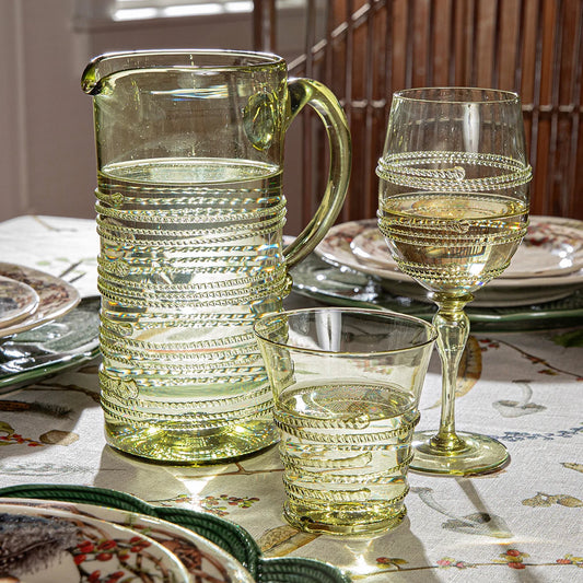Juliska Ella Green Glass Pitcher