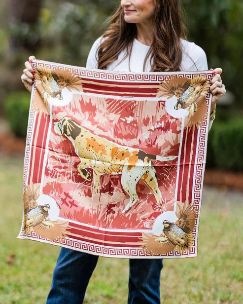 LG Wine Pointing Strong Double-Sided Silk Scarf
