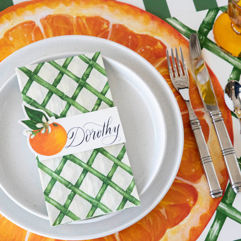 Hester & Cook Green Lattice Napkins