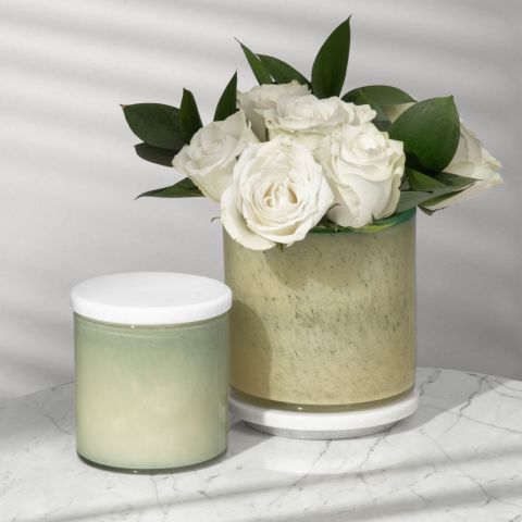 White Polished Marble Lid, LAFCO