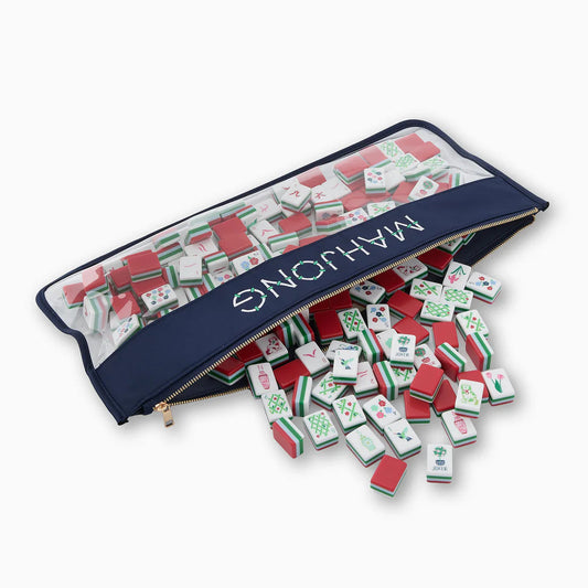 Navy Bamboo Mahjong Bag