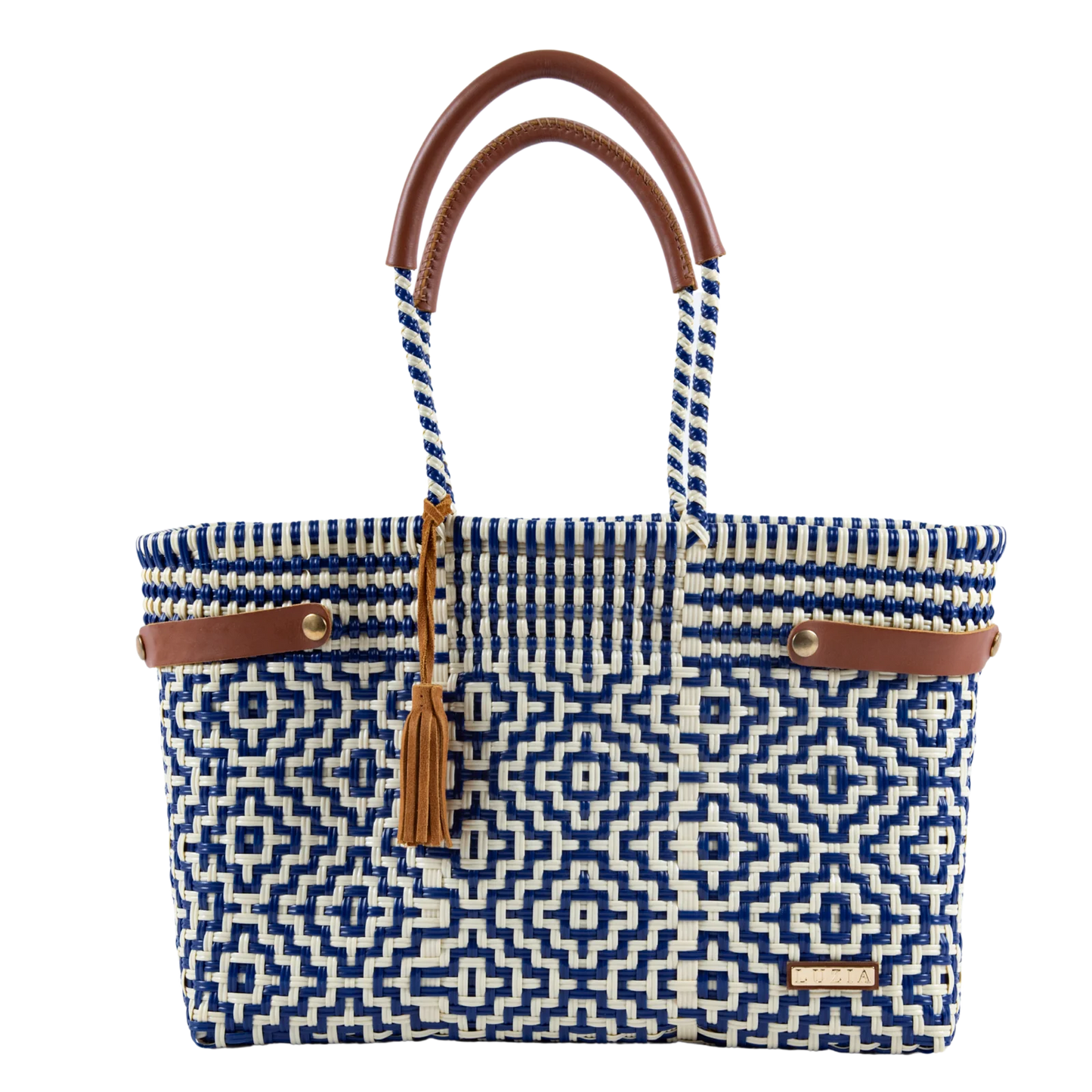 Open Basket Jumbo Cross Diamond Tote Bag