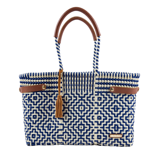 Open Basket Jumbo Cross Diamond Tote Bag