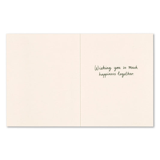 "One story. Two hearts." Wedding Card