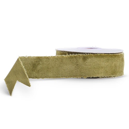 1.5" Olive Green Velvet Ribbon