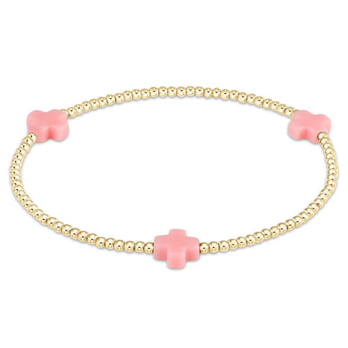 enewton Signature Cross Gold Pattern 2mm Bead Bracelet