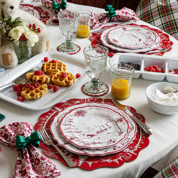 Juliska Country Estate Winter Frolic Ruby Cork Placemats (Set of 4)