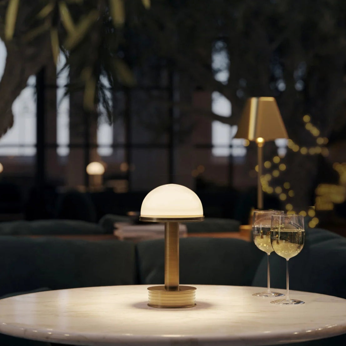 Promenade Brass Cordless Table Lamp