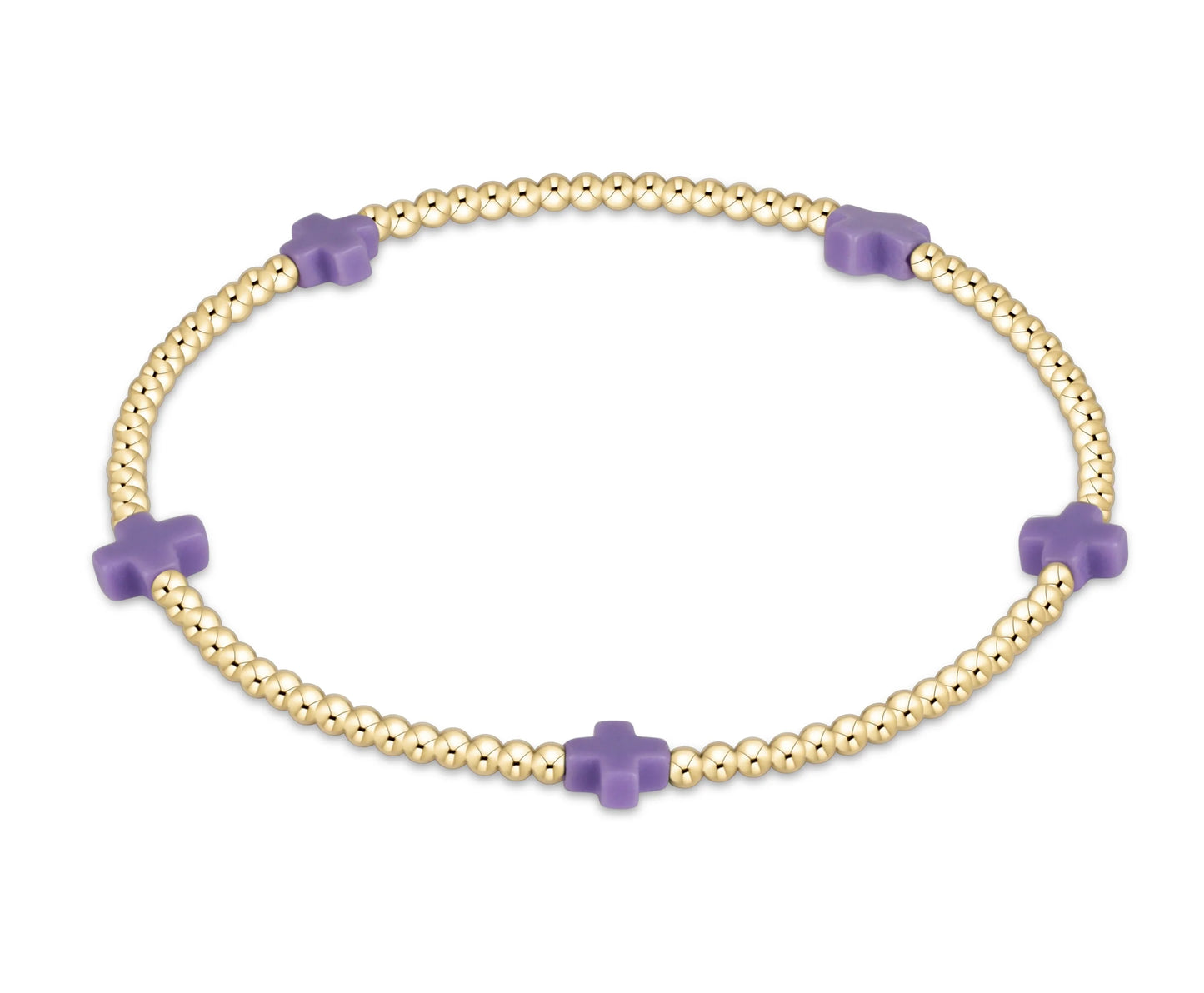 enewton Signature Color Cross SMALL Gold Pattern 2mm Bead Bracelet