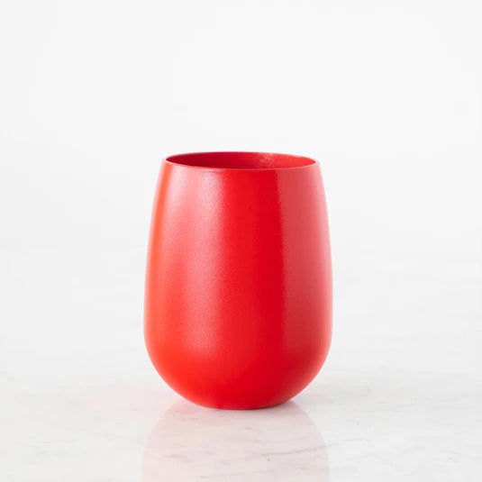 Red Acrylic Stemless Wine Glass