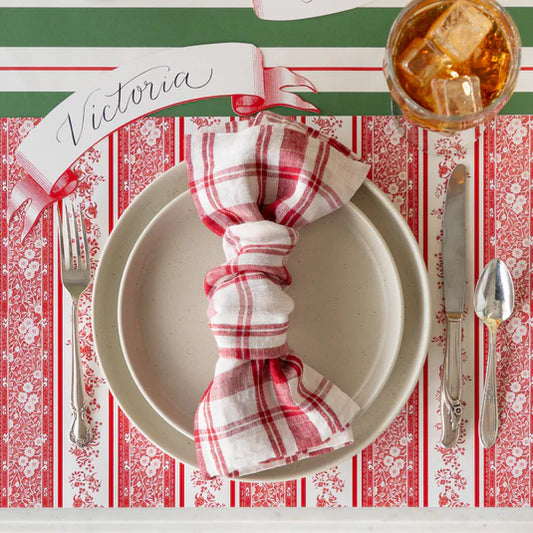 Classic Red Banner Table Accent