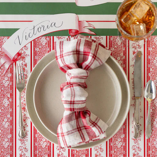 Classic Red Banner Table Accent