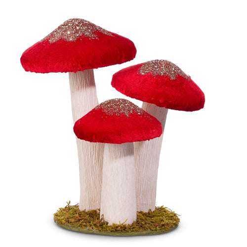 9.5" RED MUSHROOM CLUSTER