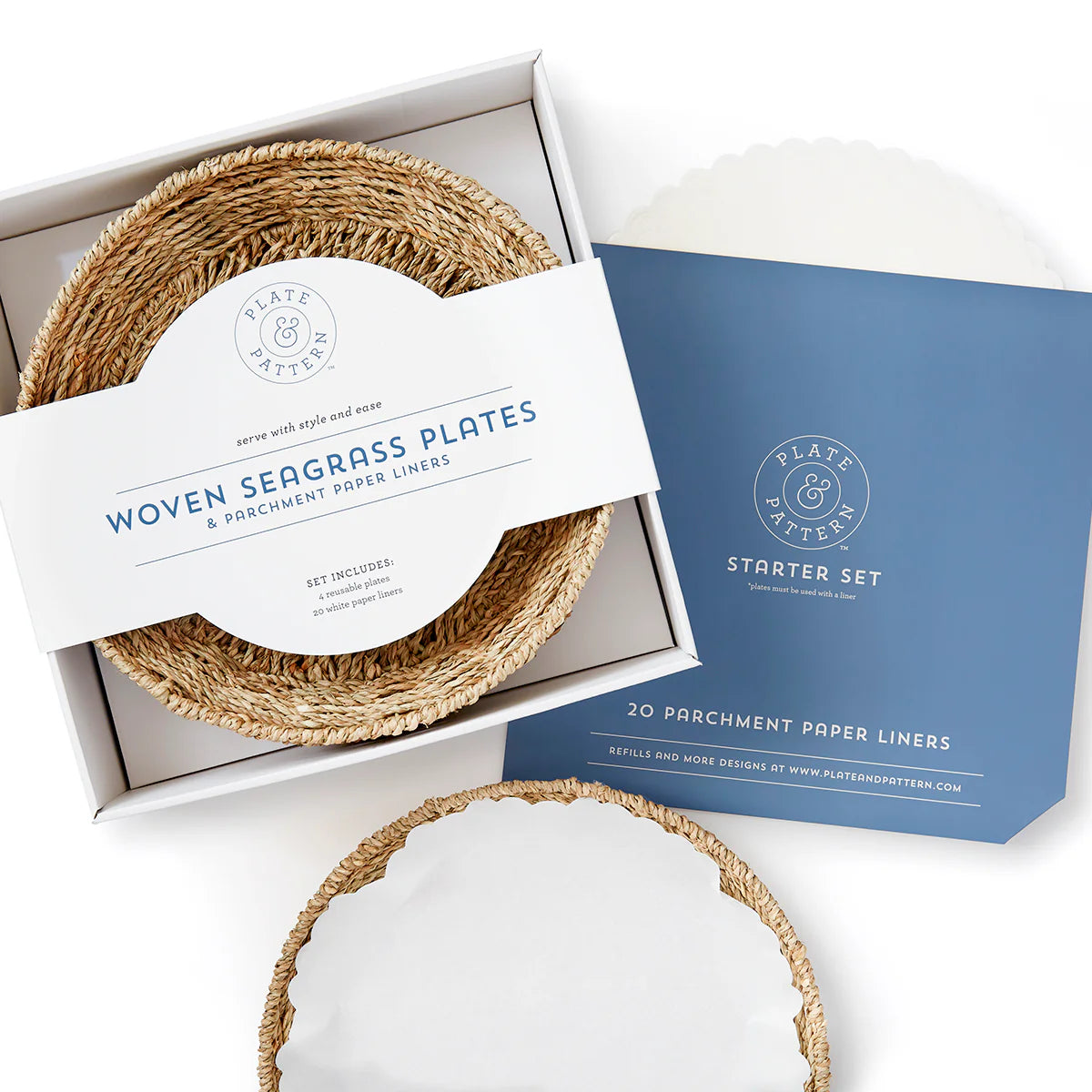 Woven Seagrass Plates, Set of 4