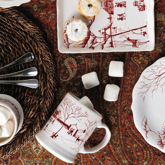 Juliska Country Estate Winter Frolic Ruby "Mr. & Mrs. Claus" Mug