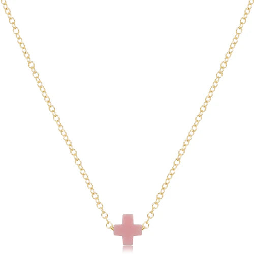 enewton 16" Necklace Gold Signature Cross, Pink