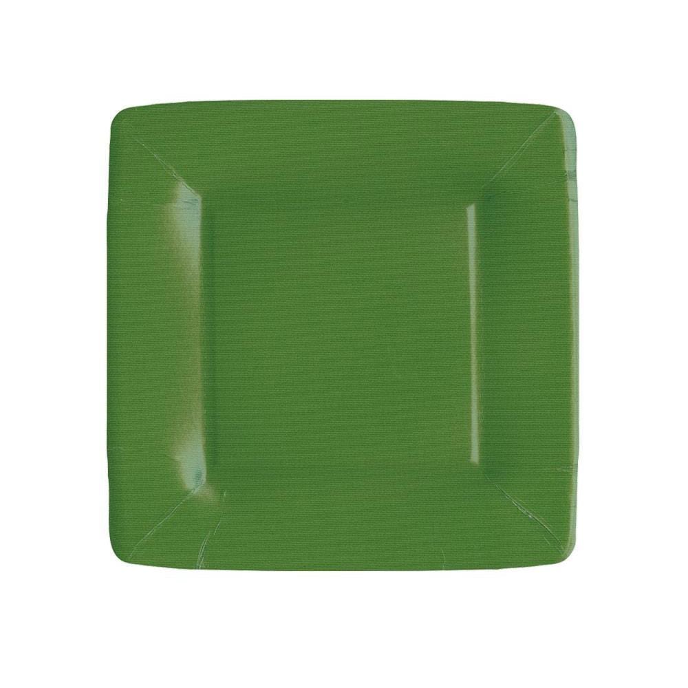 Grossgrain Border Salad Plates in Hunter Green
