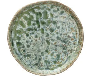 Stoneware Plate, Reactive Crackle
