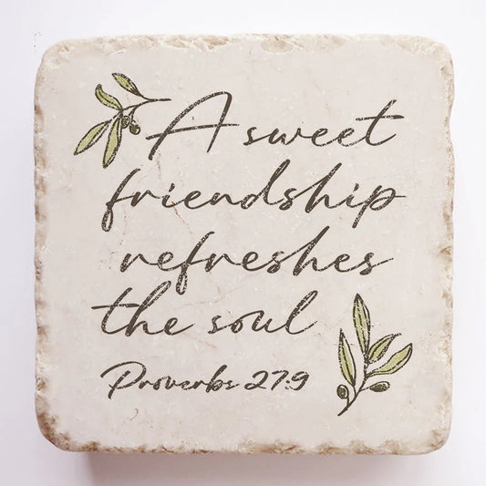 Proverbs 27:9 Scripture Stone, Twelve Stone Art