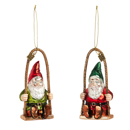 1 of 2 5.5" SWING TIME GNOME ORNAMENT