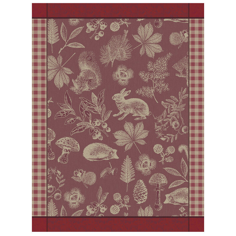 Le Jacquard Dans Les Bois Tableau Red Tea Towel