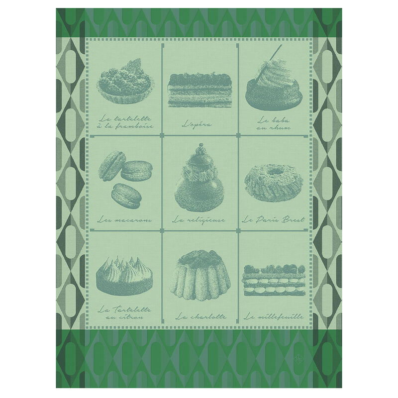 Le Jacquard Patisserie Francais Green Tea Towel