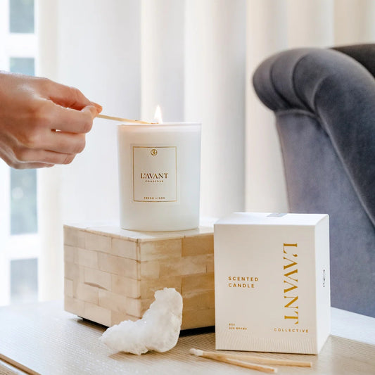 L'Avant Collective Fresh Linen Candle in White