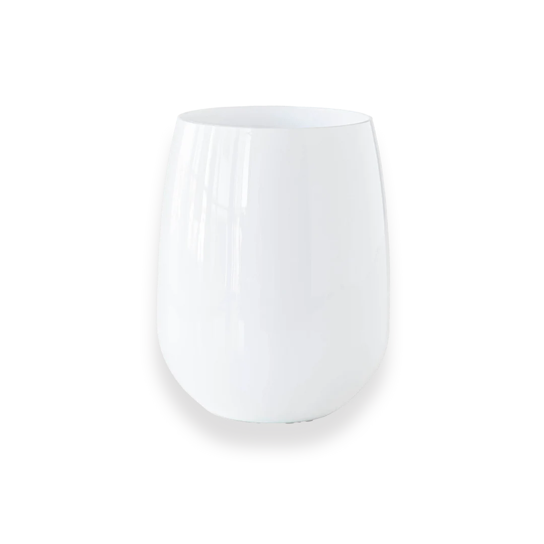 Acrylic Stemless Wine Glass White