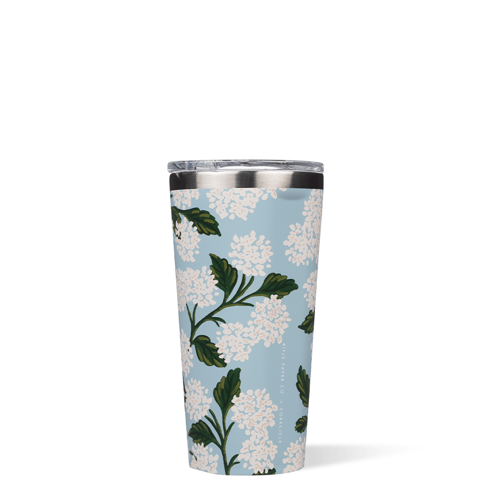 Corkcicle Rifle Paper Co. 16 oz Tumbler - Gloss Cream Hydrangea