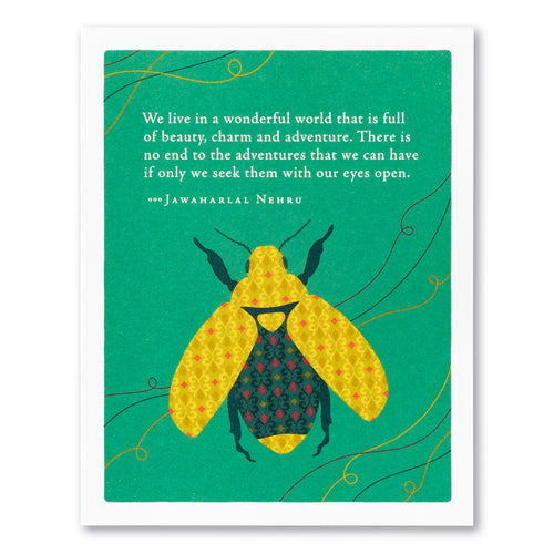 We live in a wonderful world....Positively Green Card