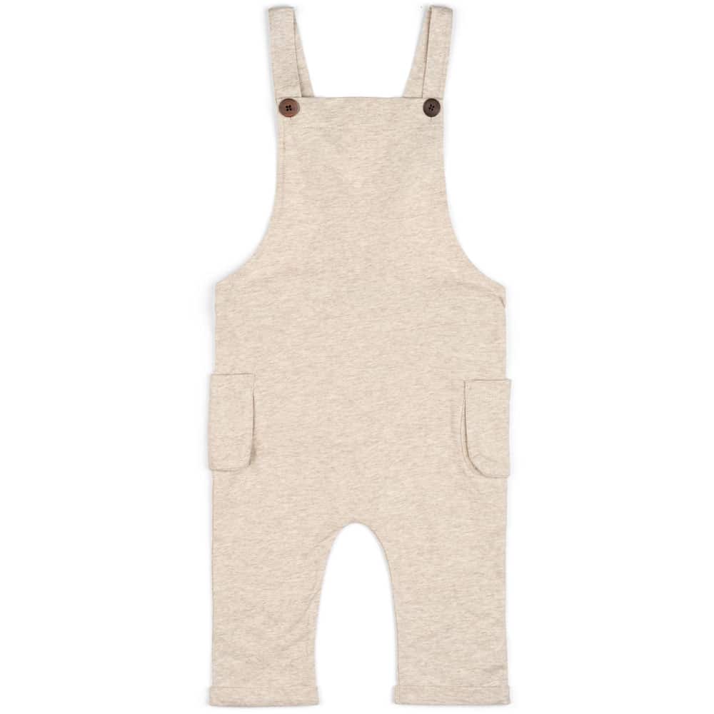 Milkbarn Overall - Heathered Oatmeal - 3-6 mo