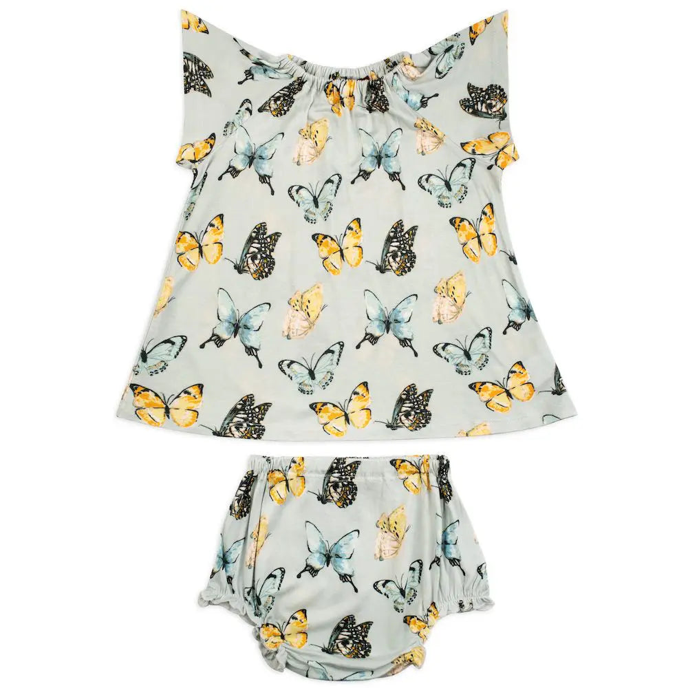 Milkbarn Butterfly Bamboo Dress & Bloomer Set 6 - 12 Month