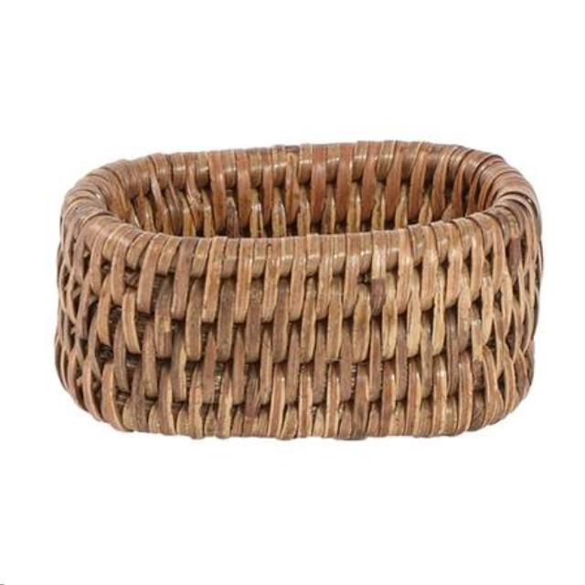 Rattan Napkin Ring in Dark Natural, Set of 4