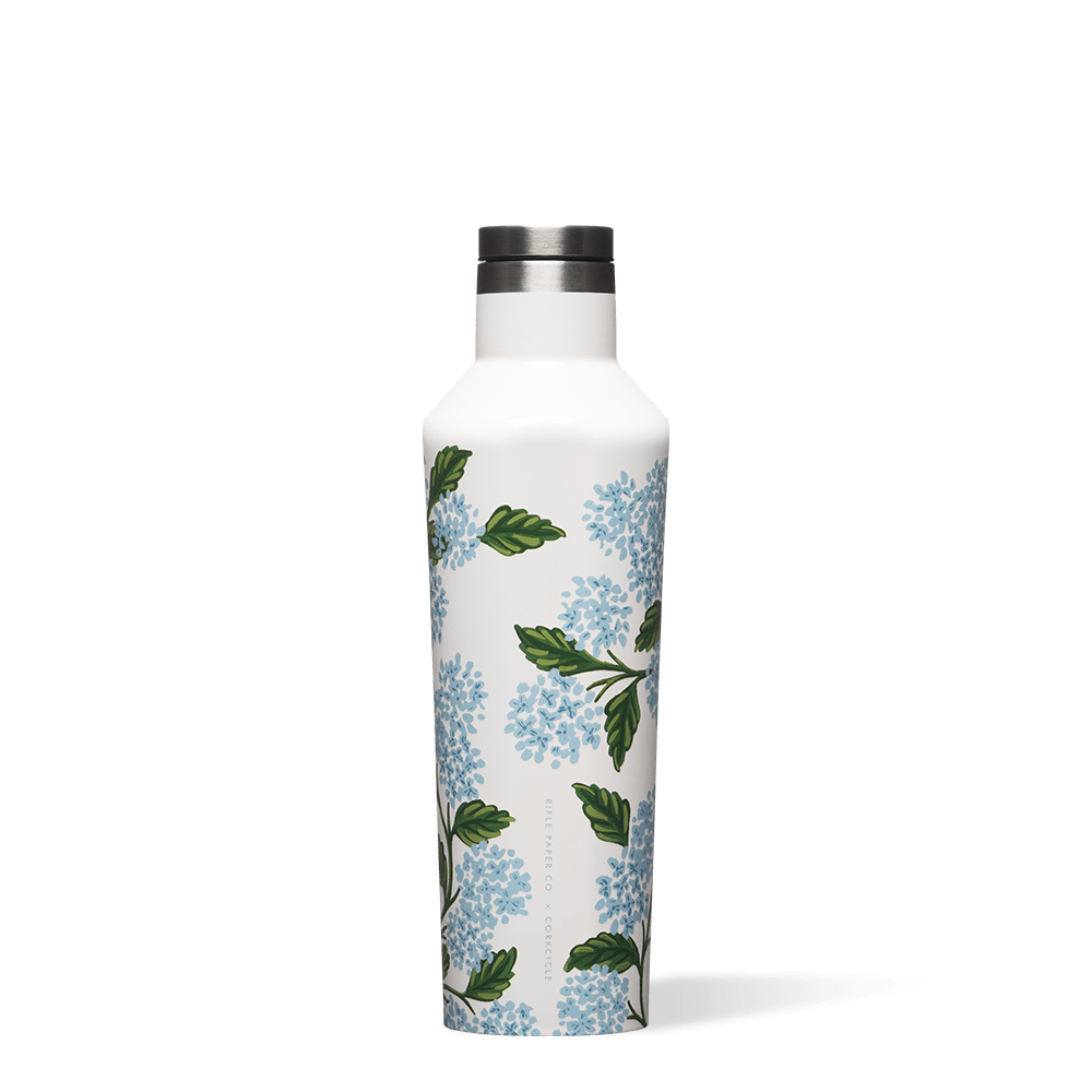 Corkcicle Rifle Paper Co. 16 oz Canteen - Gloss Cream Hydrangea
