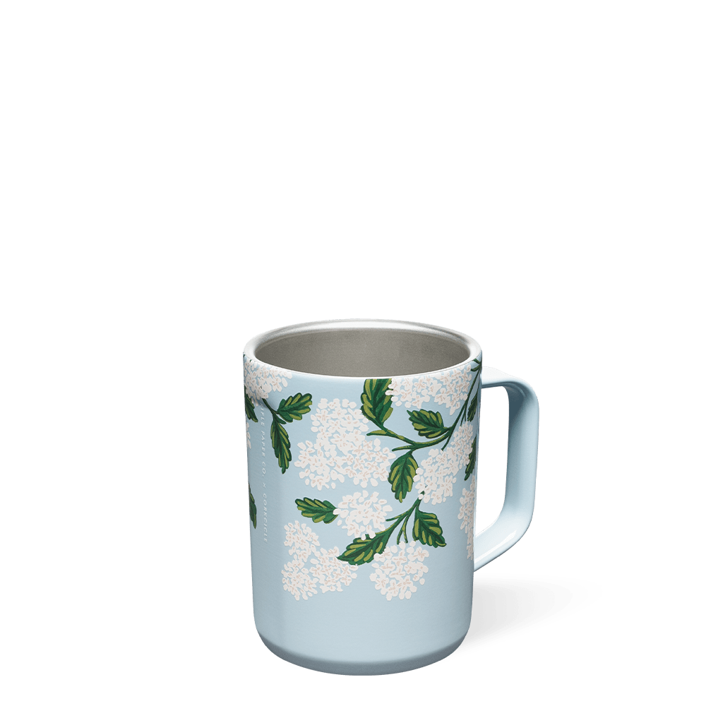 Corkcicle Rifle Paper Co. 16 oz Mug - Gloss Cream Hydrangea