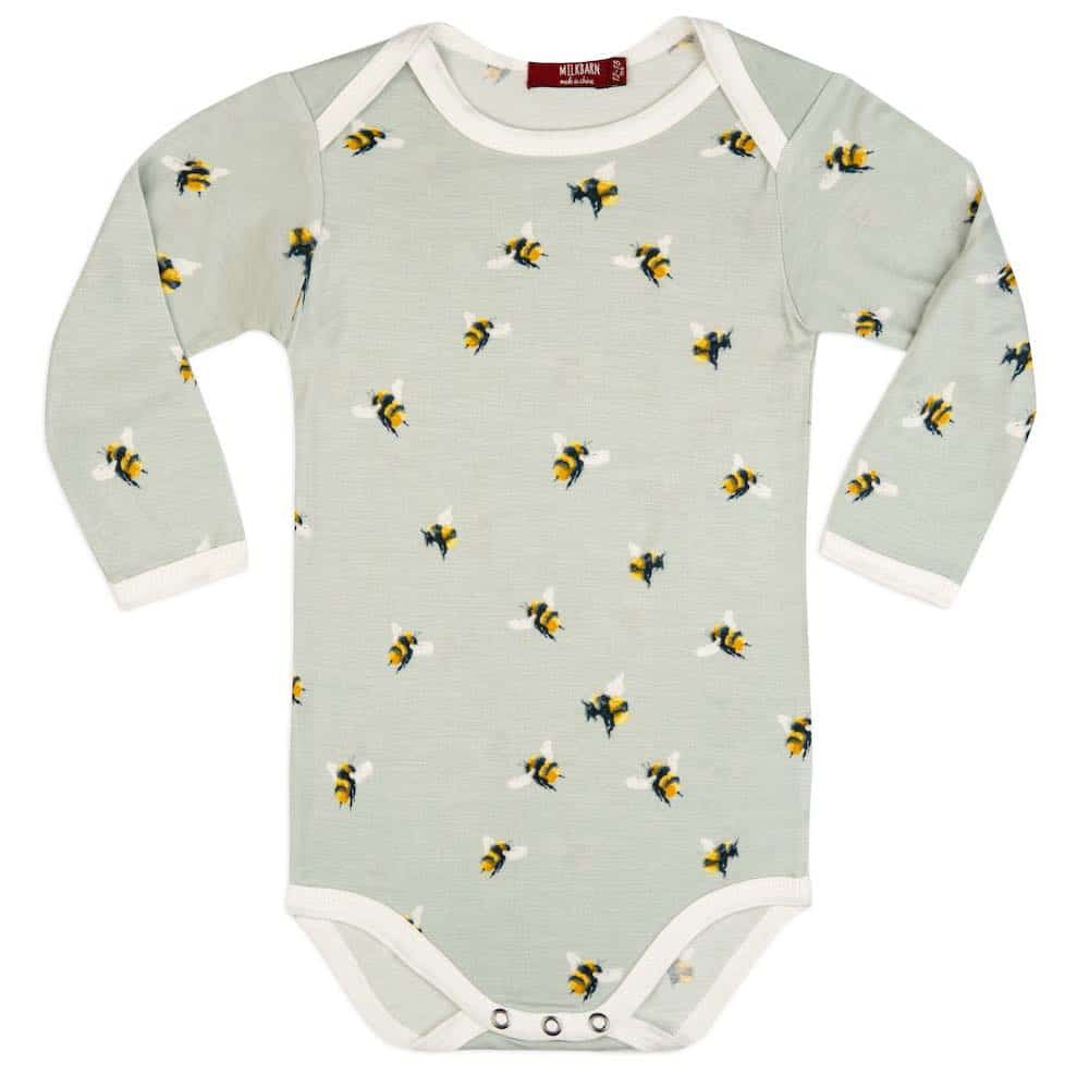 Milkbarn Bamboo L/S One Piece Bumblebee 6-12M