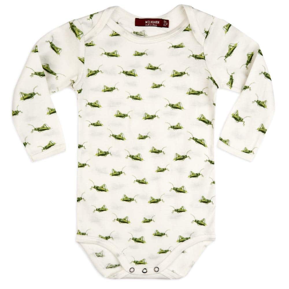 Milkbarn Organic L/S One Piece Grasshopper 6-12M