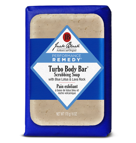 Jack Black Turbo Body Bar Scrubbing Soap with Blue Lotus and Lava Rock