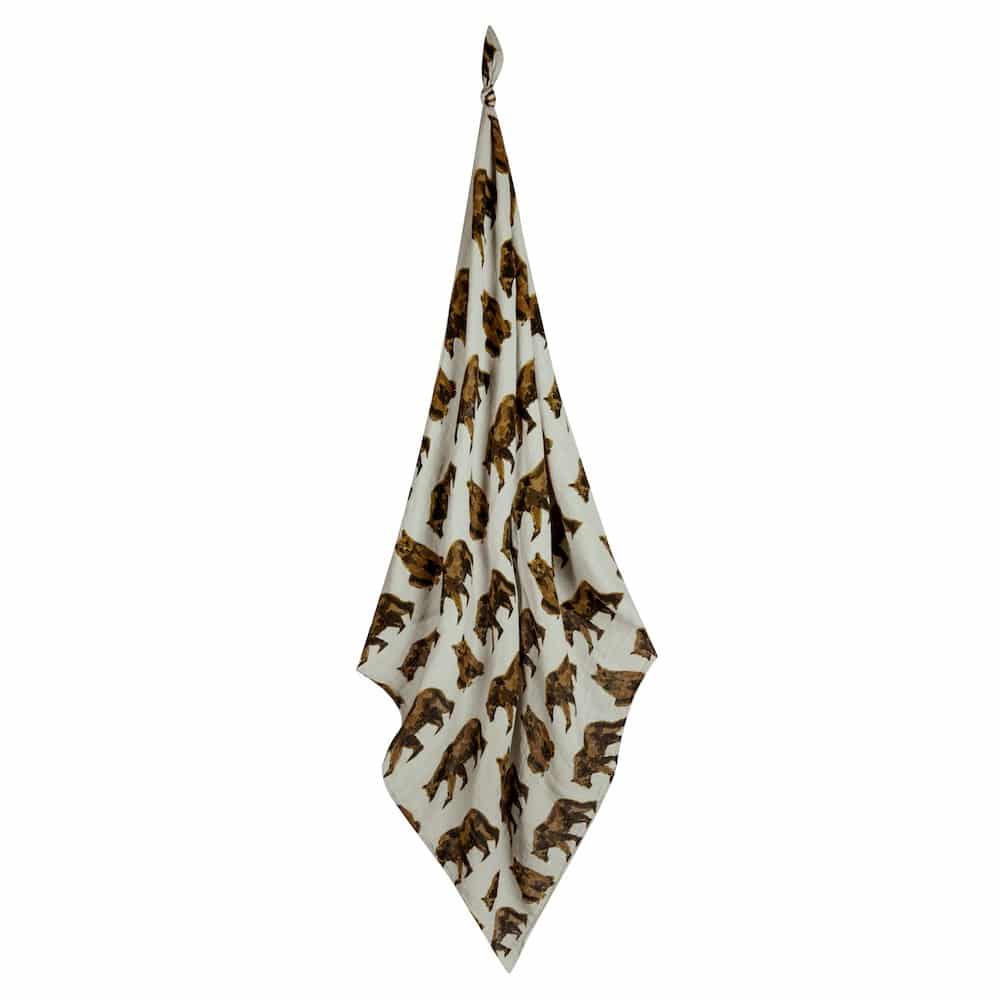 Milkbarn Bear Bamboo and Cotton Swaddle Blanket