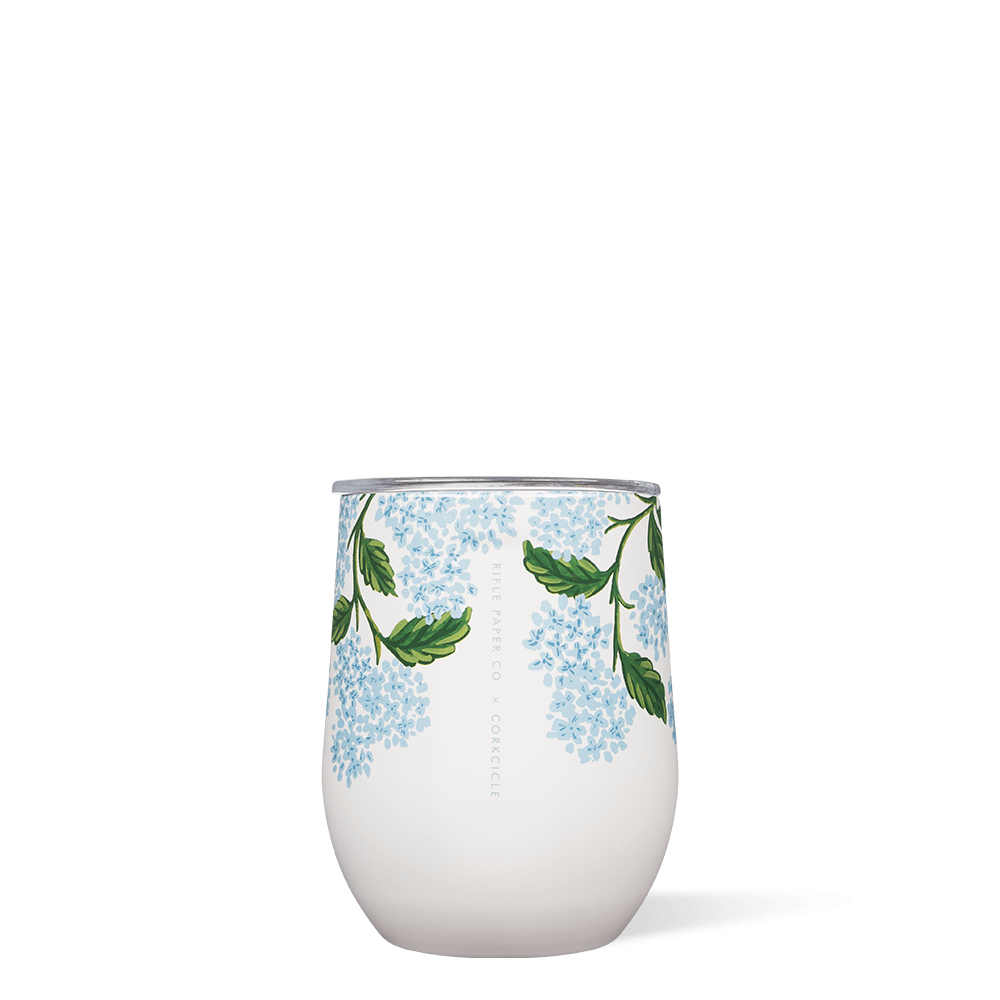 Corkcicle Rifle Paper Co. Stemless - Gloss Cream Hydrangea