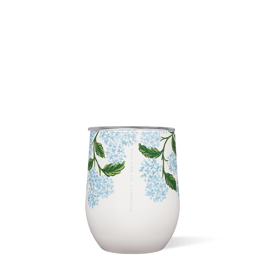 Corkcicle Rifle Paper Co. Stemless - Gloss Cream Hydrangea