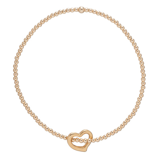 enewton Classic Gold 2mm Bead Bracelet Love Gold Charm
