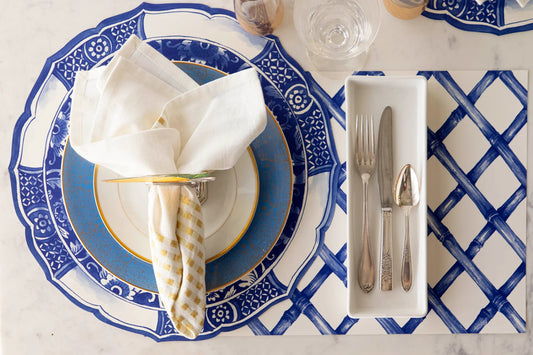 Hester & Cook Blue Lattice Placemats