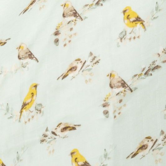 Milkbarn Blue Bird Bamboo Muslin Burp Cloths