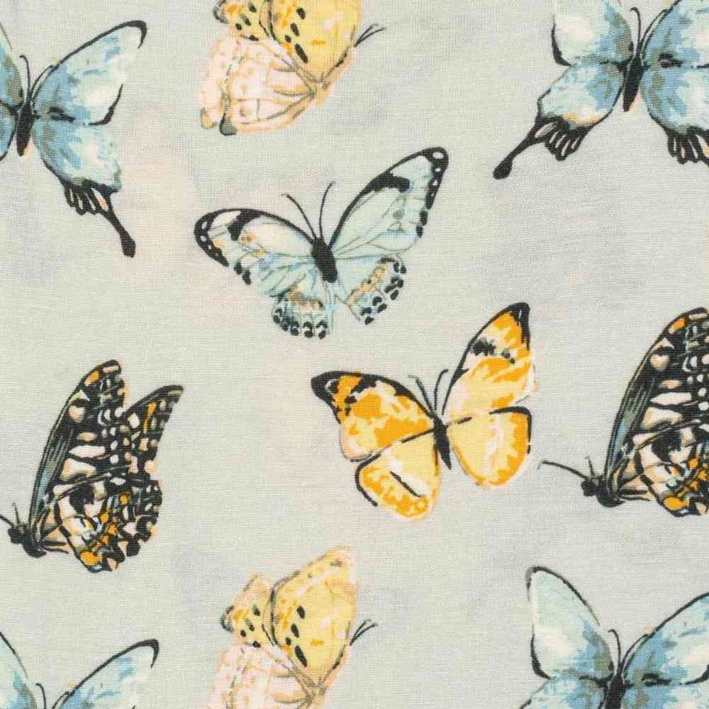 Milkbarn Butterfly Bamboo Muslin Fitted Crib Sheet