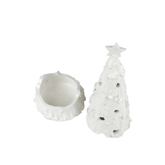 Vietri Foresta White Medium Flocked Tree with Star