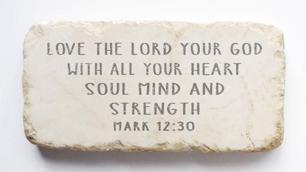 Twelve Stone Art Half Block (Mark 12:30)